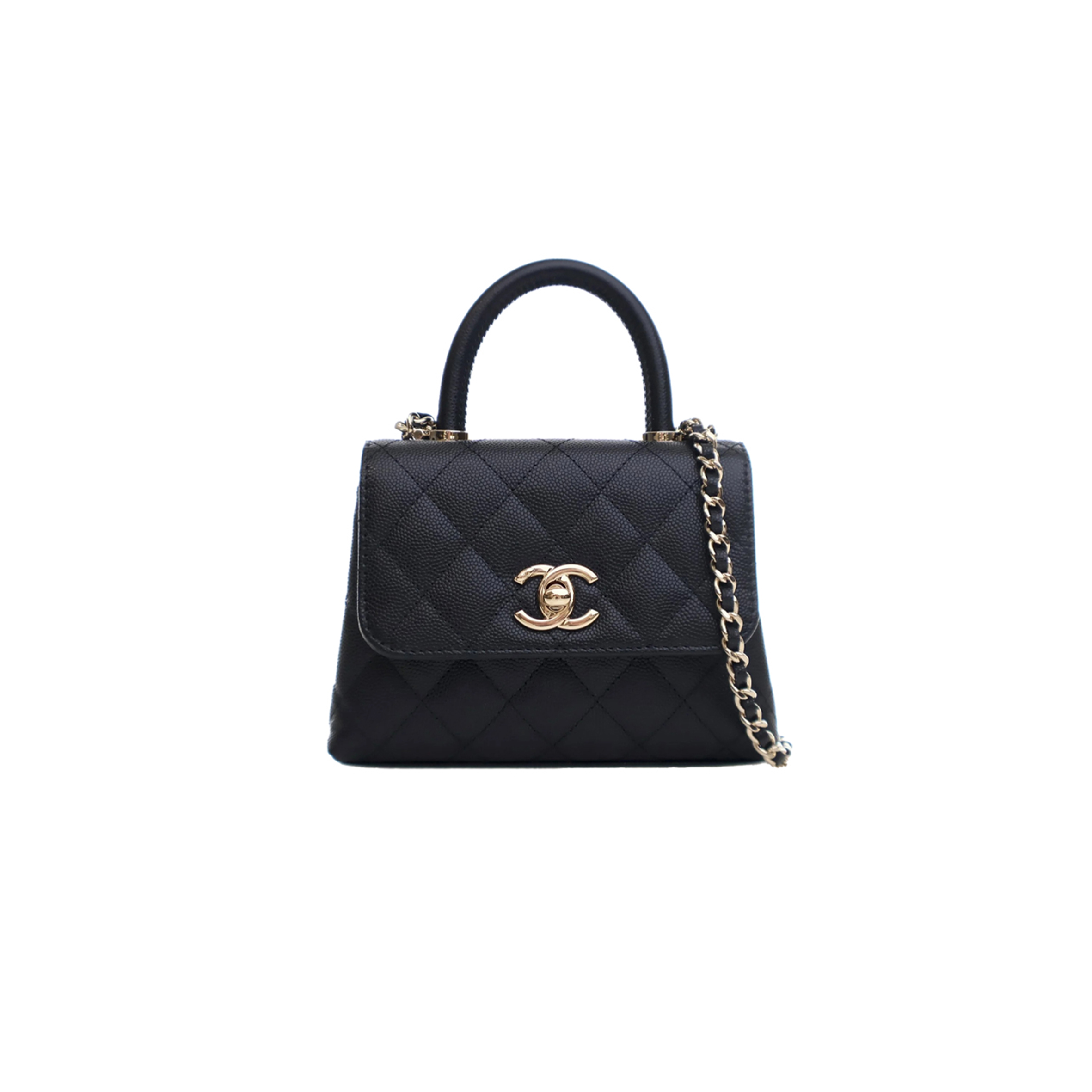 CHANEL MASTER MINI BLACK CAVIAR COCO HANDLE (14.5*11.5*5.5cm)